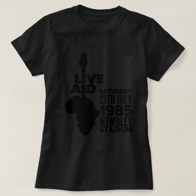 Camiseta Live Aid Rock Music Show 1985 (Frente do Design)