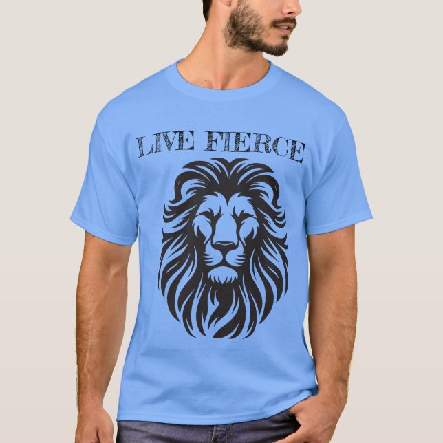 Camiseta Live Fierce - Lion Tee Motivacional (Frente)