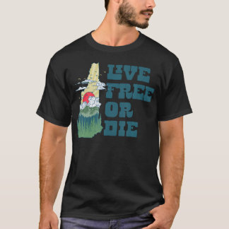 Camiseta Live Free Or Die New Hampshire Outdoor Hiking Stat