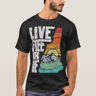 Camiseta Live Free ou Die Retro New Hampshire Nature