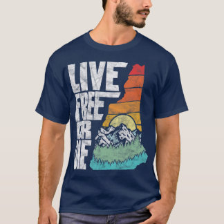 Camiseta Live Free ou Die Retro New Hampshire Nature