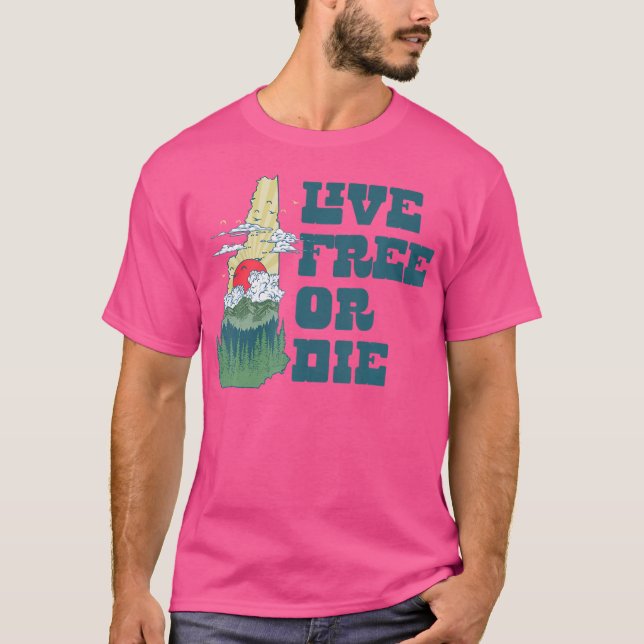 Camiseta Live Free Ou Morra New Hampshire Outdoor Hiking St (Frente)