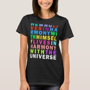 Camiseta Live In Harmony Trust Universo Rainbow Stoicism Qu