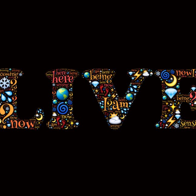 Camiseta Live In The Presente Inspirational Word Art (Criador carregado)