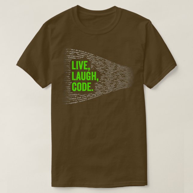 Camiseta Live Laugh Code (Frente do Design)