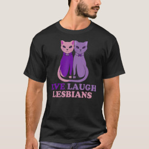 Camiseta Live Laugh Lésbica Cat Casal Love is Love LGBT Pa