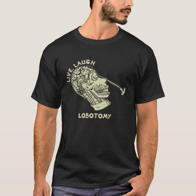 Camiseta Live Laugh Lobotomy Retro Possum (Frente)