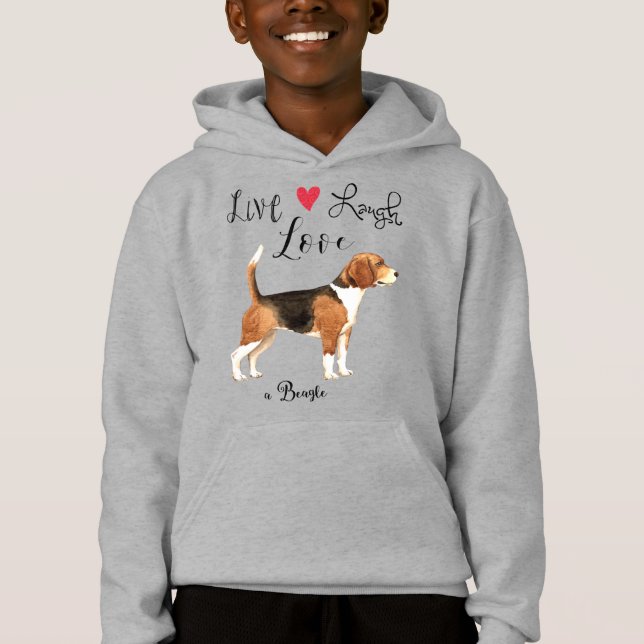 Camiseta Live Laugh Love a Beagle Hoodie (Frente)