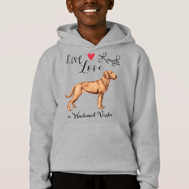 Camiseta Live Laugh Love a Wirehaired Vizsla (Frente)