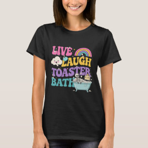 Camiseta Live Laugh Toaster O Esqueleto Engraçado Meme Dark