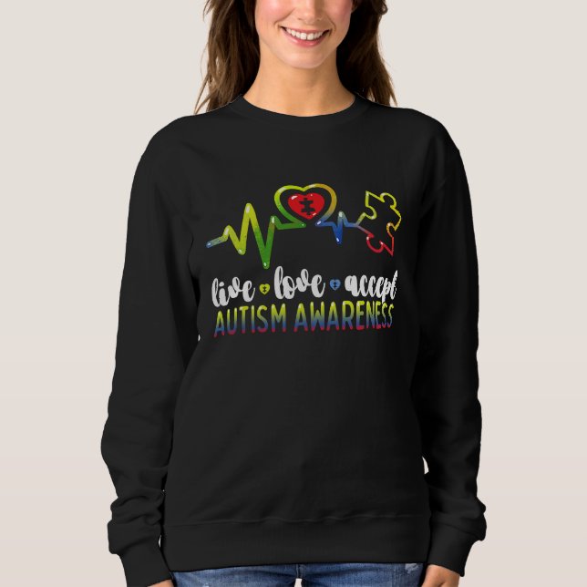 Camiseta Live Love Accept Autism Awareness (Frente)