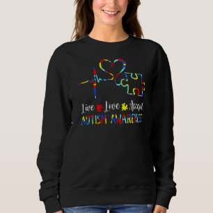 Camiseta Live Love Accept Autism Awarsm Quebra-cabeça Mãe P