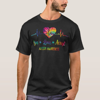 Camiseta Live Love Accept Autism Awarsm Tie Dye Quebra-cabe