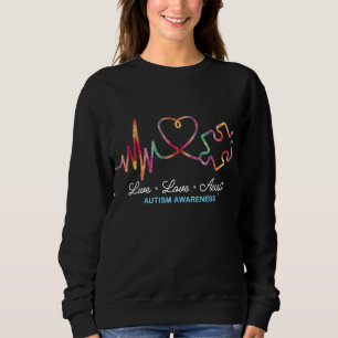 Camiseta Live Love Aceitar Autismo Sensibilização Tie Dye A