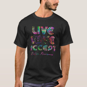 Camiseta Live Love Aceite Tie Dye Autismo Sensibilização Mu