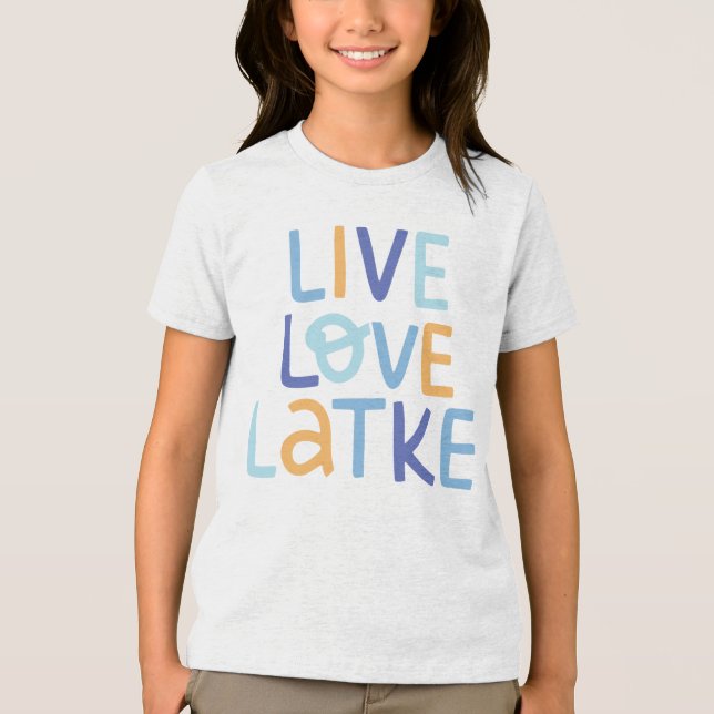 Camiseta Live Love Latke Hanukkah Design (Frente)