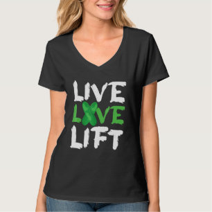 Camiseta Live Love Lift Vegan Vegetarian Gym Work Out Weigh