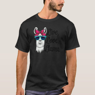 Camiseta Live Love Llama White Women Llama Animal Love 4