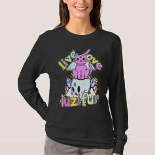 Camiseta Live Love Luzifur Pastel Gótico Creepy Cute Demon