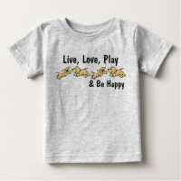 Live, Love, Tocar e Ser Feliz Com Cães Toddler Tee