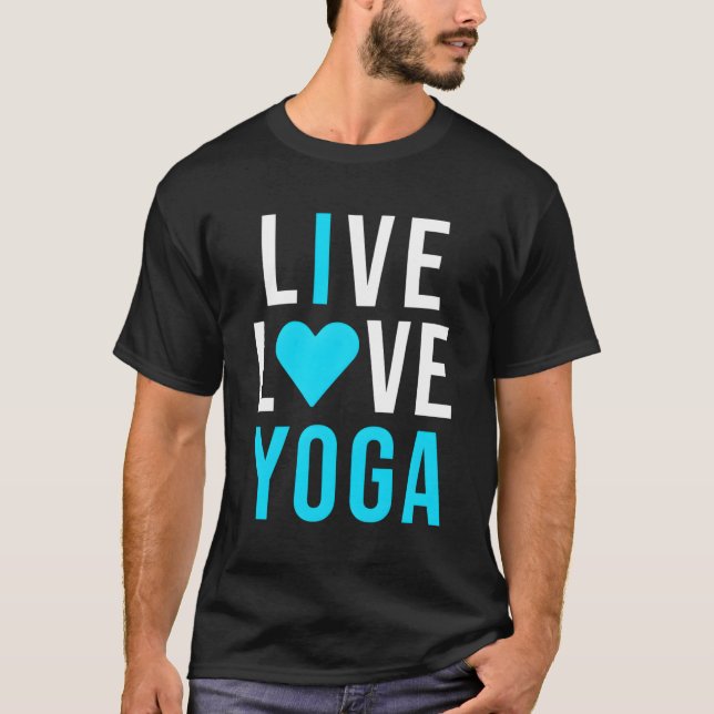 Camiseta Live Love Yoga I Love Yoga Blue Namaste (Frente)