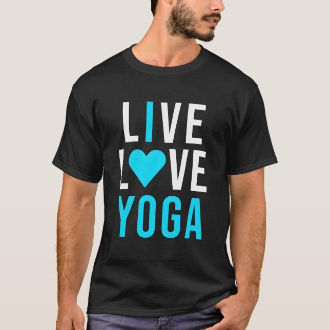 Camiseta Live Love Yoga I Love Yoga Blue Namaste (Frente)