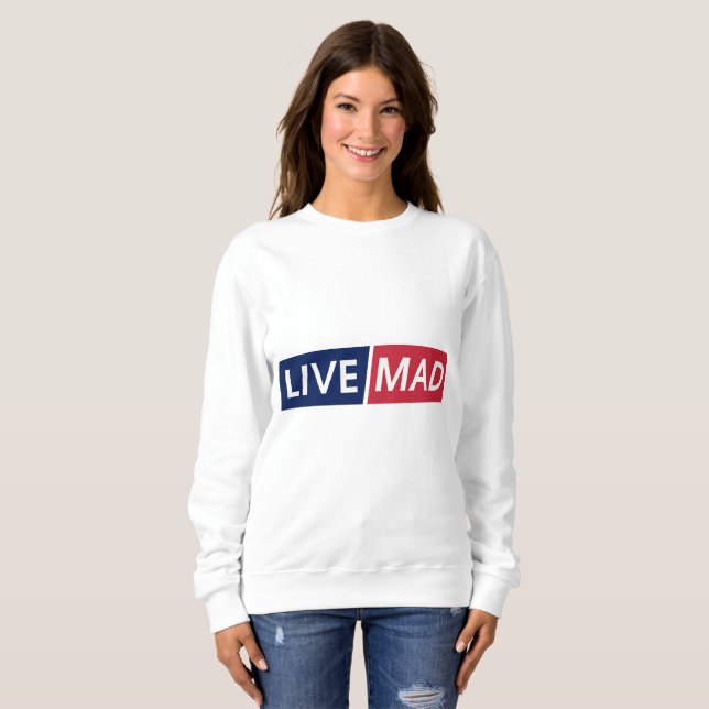 Camiseta LIVE MAD – Bold Minimal Modern Typography Design (Frente Completa)