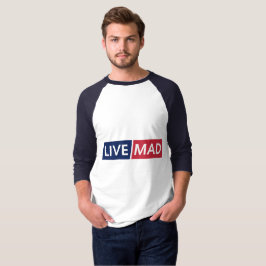 Camiseta LIVE MAD – Design de Tipografia Moderna Minimalist