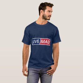 Camiseta LIVE MAD – Estilo de Tipografia Moderna Minimalist
