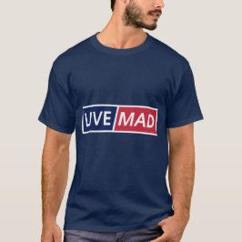 Camiseta LIVE MAD – Estilo de Tipografia Moderna Minimalist