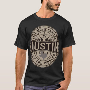 Camiseta Live Music Capital Do Mundo Austin Texas