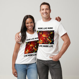 Camiseta Live Music White Slogan