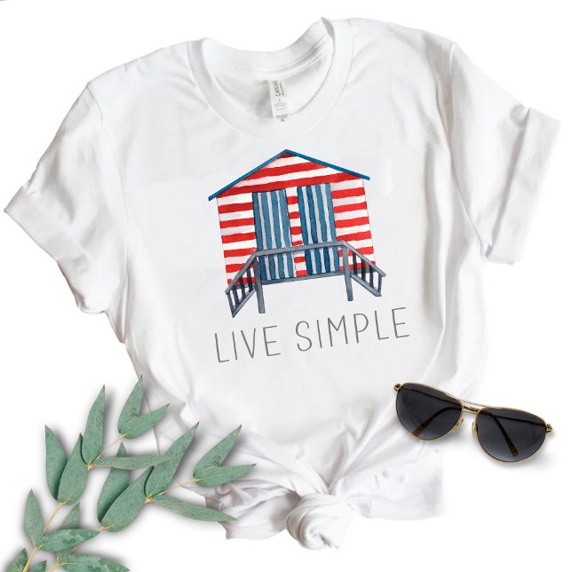 Camiseta Live Simple Cote Náutico Summer Beach Hut (Criador carregado)