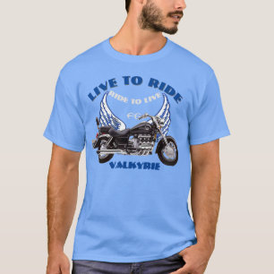 Camiseta Live To Ride F6 Valkyrie design - Azul 