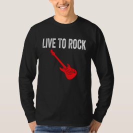 Camiseta Live To Rock Red Electric Guitar Music Graphic Art