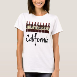 Camiseta Livermore California Red Wine Botles Diversão. Pro