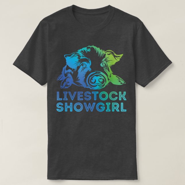 Camiseta Livestock Showgirl Showing Pigs At The Fair  (Frente do Design)