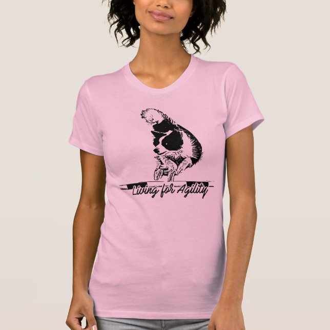 Camiseta Living For Agility Border Collie Jumping (Frente)