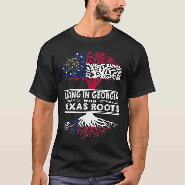 Camiseta Living in Georgia with Texas Roots (Frente)