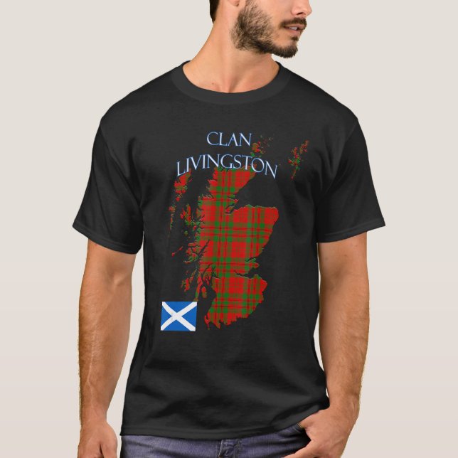 Camiseta Livingston Scottish Clan Tartan Scotland (Frente)