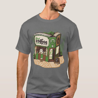 Camiseta Livraria de Gatos do Coffeeshop por Tobe Fonseca