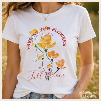 Camiseta Livre como as Flores Viva a Vida em Flor Totalment