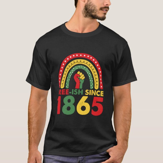Camiseta Livre desde 1865 Junenth 2023 Arco-íris (Frente)