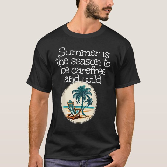 Camiseta Livre e selvagem no mar, com a cadeira em Palm Tre (Frente)