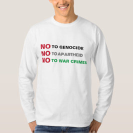 CAMISETA LIVRE PALESTINA NÃO AO GENOCÍDIO DE CRIMES DE GUER