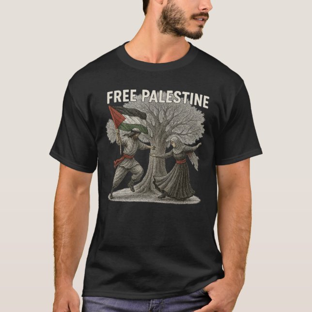 Camiseta Livre Palestina – Raízes da Liberdade (Frente)