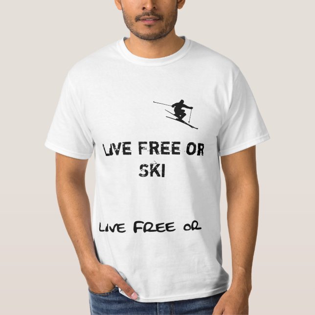 Camiseta Livre vivo ou esqui (Frente)