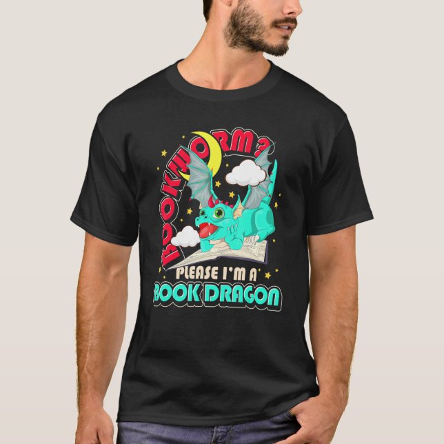 Camiseta Livreiro Bibliotecário Livro Leitura Dragão 2 (Frente)
