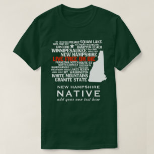 Camiseta Livres vivos do nativo de New Hampshire ou morrem