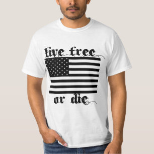 Camiseta Livres vivos ou morrem vintage americano